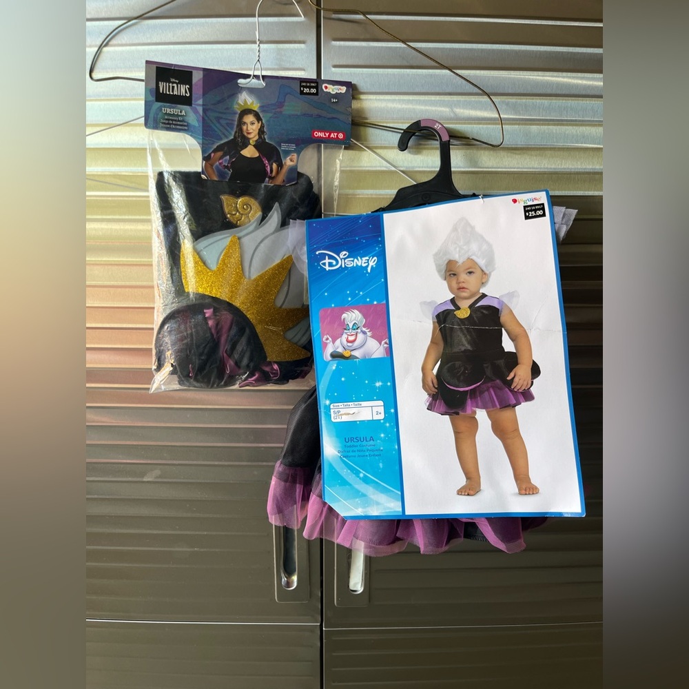 Disney Villains Ursula Mother and Daughter Costume - Black, Purple, and Gold